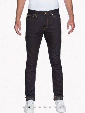 Naked & Famous Denim Indigo Skinny Jeans with Contrast Stitching